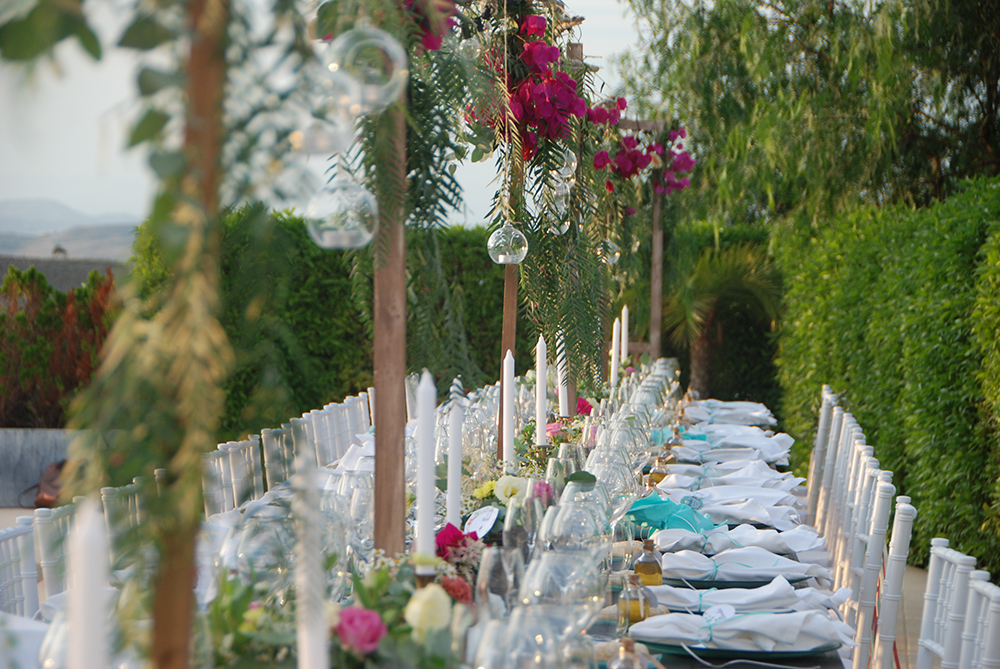 Tischdeko Ideen für lange Tafeln Ambrosia Wedding