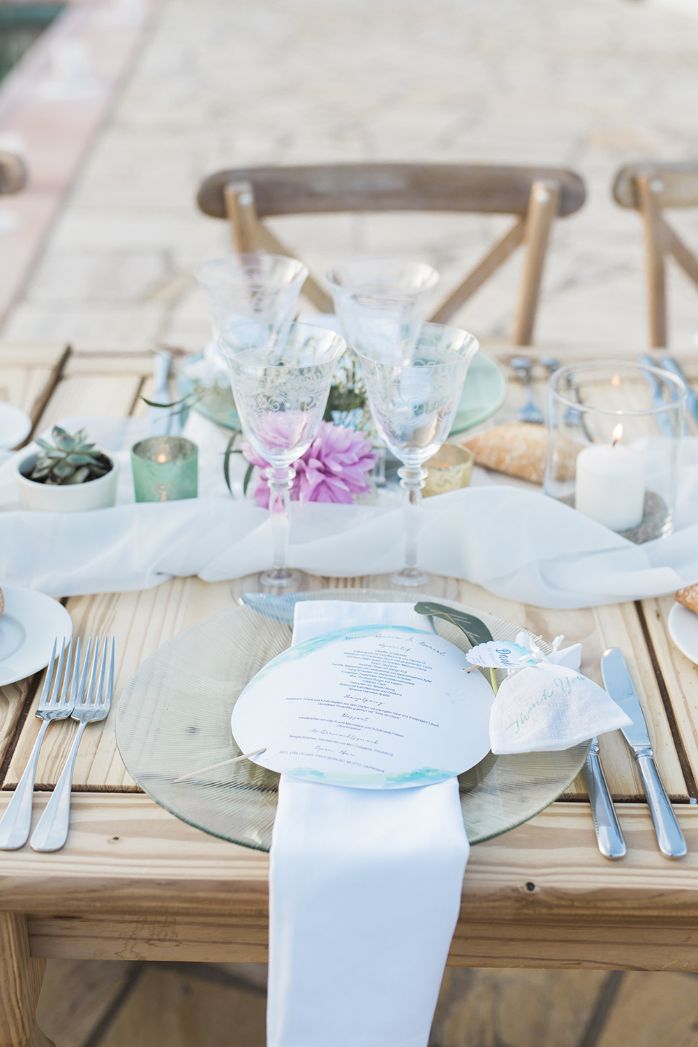 Tischdeko Ideen für lange Tafeln Ambrosia Wedding